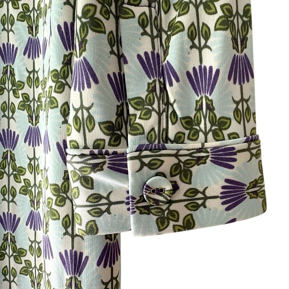 TORY BURCH | NWOT EMBELLISHED SILK FLORAL TUNIC BEADED JEWEL NECKLINE | SMALL - Picture 7 of 15